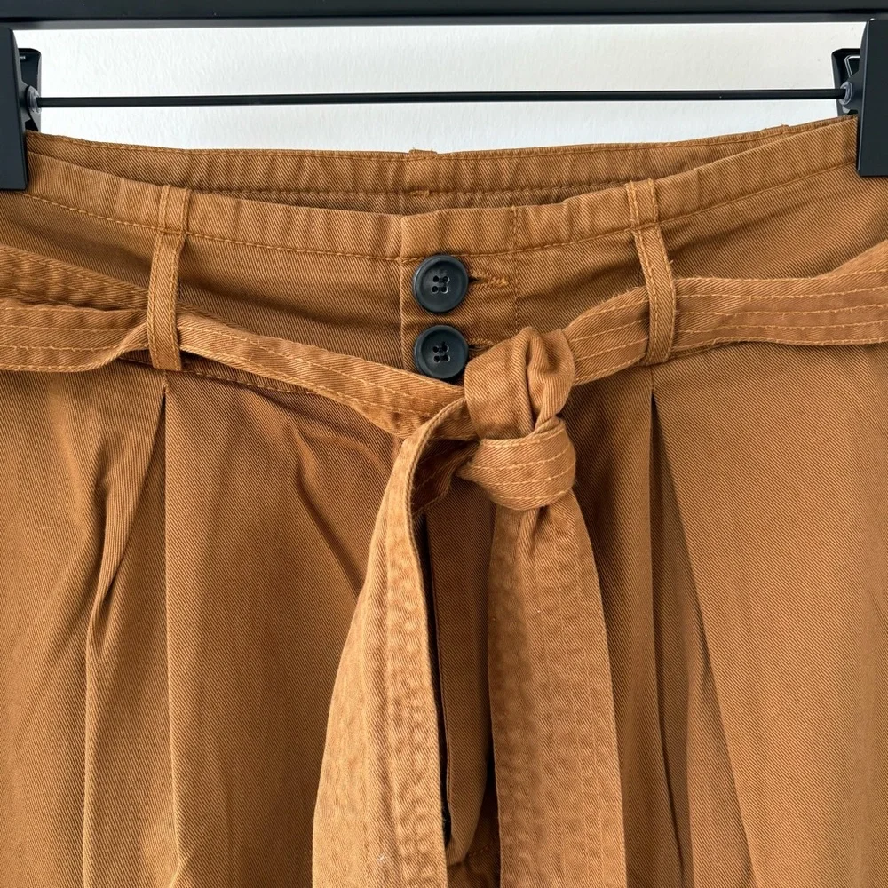 Free People High Waisted 90s Peg baggy tie Pants - yellow brown - Size 10